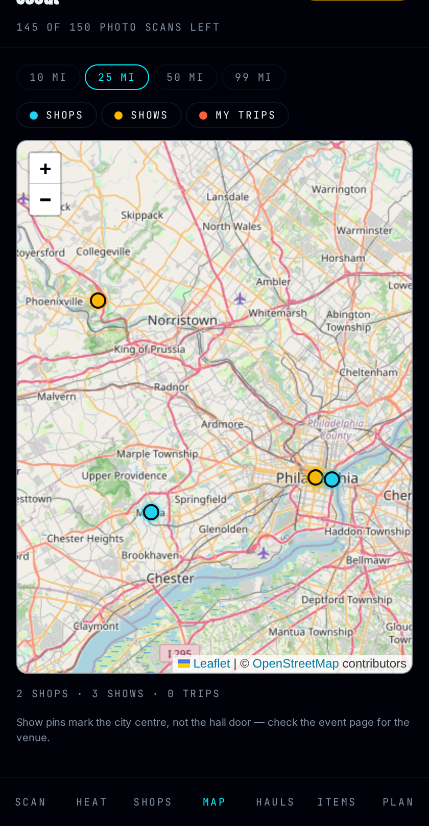 Scout Map screen